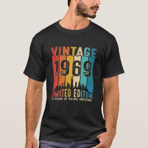 T-shirt Vintage Né En 1969 52E Anniversaire 52 Ans De