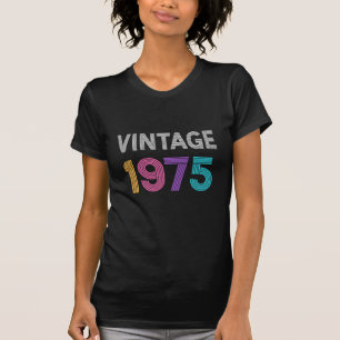 T-shirt Vintage Né en 1975 Multicolor Anniversaire