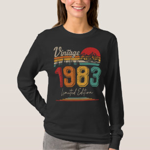 T-shirt Vintage Né En 1983 Anniversaire Année Mariage A