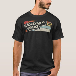 T-shirt Vintage Né En 1990 32e Anniversaire 32 Ans 1