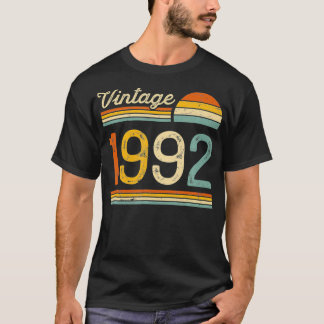 T-shirt Vintage Né en 1992 Cadeau d'anniversaire 30e anniv