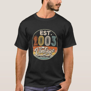T-shirt Vintage Né En 2003 Anniversaire Année Mariage