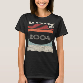 T-shirt Vintage Né En 2004 18ème Anniversaire 18 Anniversa