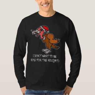 T-shirt Vintage Ne Veut Pas Être À La Maison Pour La Dinde