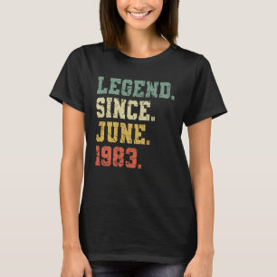 T-shirt Vintage Née En Juin 1983 Hommes Femmes 40 Ans