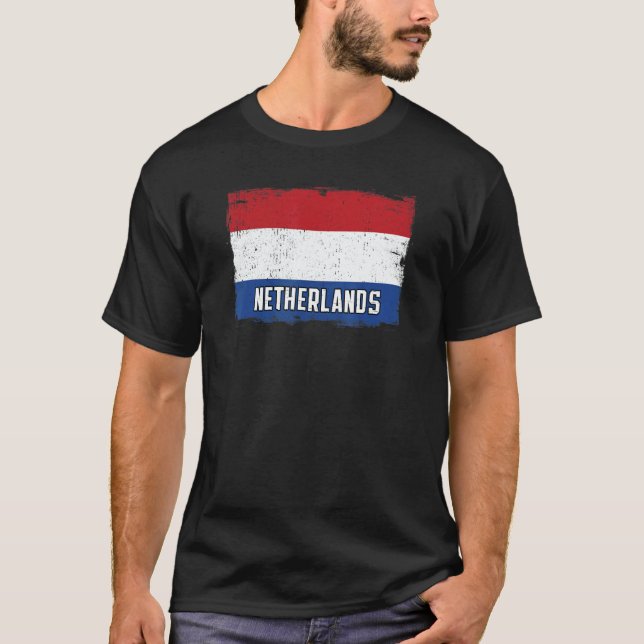 T-shirt Vintage Netherlands Flag Heritage Dutch Roots (Devant)