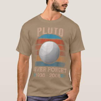 T-shirt Vintage Never Forget Pluto Nerdy Astronomy Space S