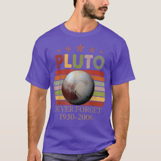 T-shirt Vintage Never Forget Pluto Style Retro Space Funny