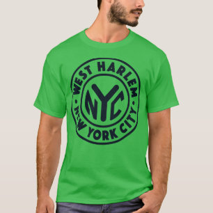 T-shirt Vintage New York City Circle West Harlem Navy