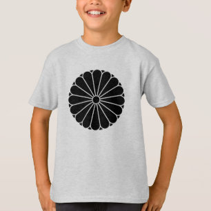T-shirt Vintage noir Kiku Chrysanthemum Mon Oriental
