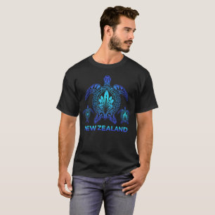 T-shirt Vintage Nouvelle-Zélande Océan bleu mer Tortue Sou