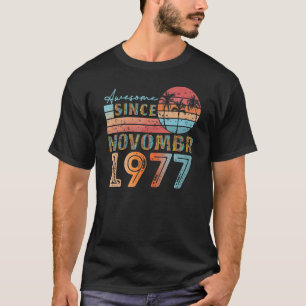 T-shirt vintage novembre 1977 92 ans 45e anniversaire m