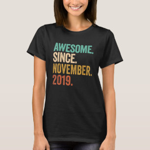 T-shirt Vintage Novembre 2019 3 Ans Garçon 3e Anniversaire