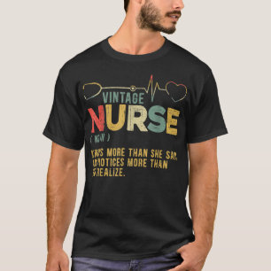 T-shirt Vintage Nurse Definition Hospital Registre Médical