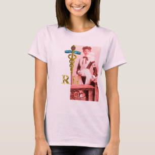 T-shirt VINTAGE NURSE et Gold Caduceus