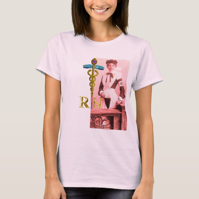 T-shirt VINTAGE NURSE et Gold Caduceus (Devant)