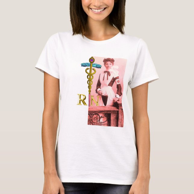 T-shirt VINTAGE NURSE et Gold Caduceus (Devant)