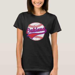 T-shirt Vintage Oakland Cityscape Baseball Homme Femmes