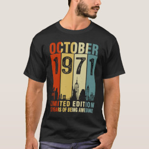 T-shirt Vintage octobre 1971 52 ans 52e anniversaire