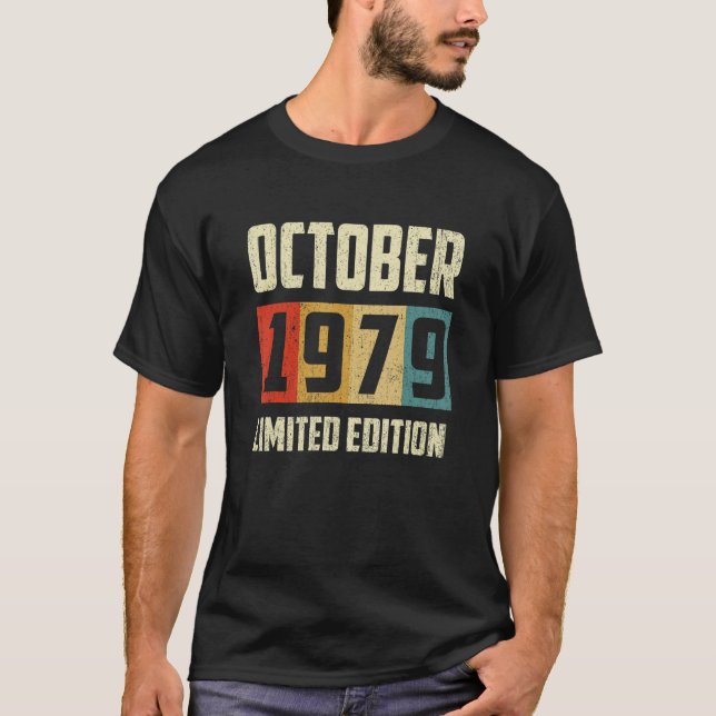 T-shirt Vintage octobre 1979 43ème anniversaire Retro (Devant)