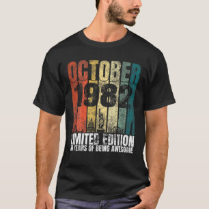 T-shirt Vintage Octobre 1982 Cadeaux Anniversaires 38 Ans