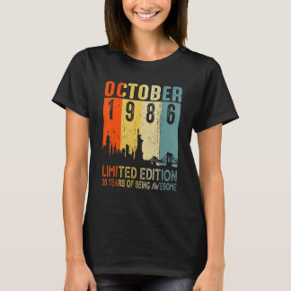 T-shirt Vintage octobre 1986 36 Ans 36e Anniversaire