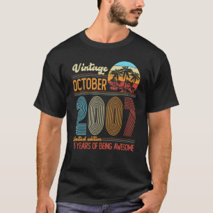 T-shirt Vintage Octobre 2007 15 Ans 15ème B Jour Décor