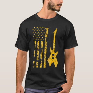 T-shirt Vintage Old School Guitare Électrique Pour Toute L