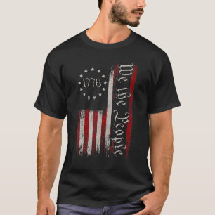 T-shirt Vintage Old We The People 1776 Drapeau américain P