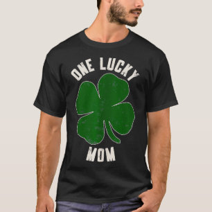 T-shirt Vintage One Lucky Mom Clover Shamrocks St patrick