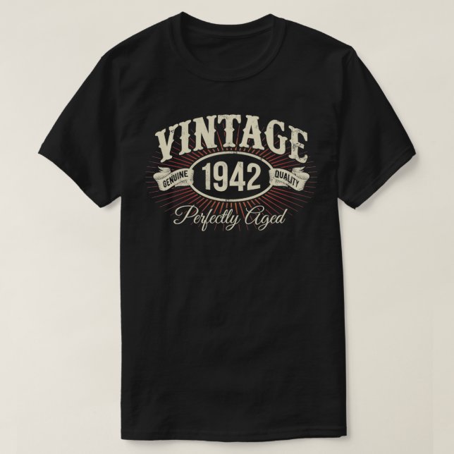 T-shirt Vintage Original Né En 1942 82e Anniversaire (Design devant)