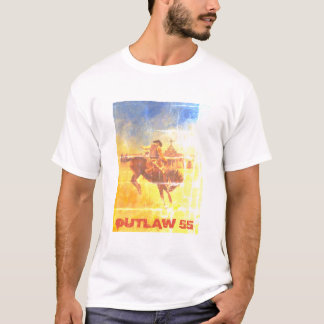 T-shirt vintage Outlaw 55 Bucking Cowboy