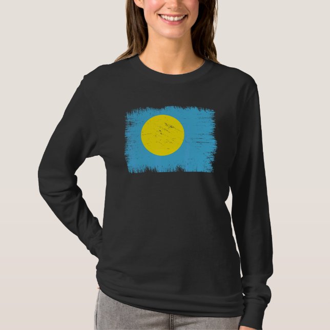 T-shirt Vintage Palau Flag Palauan Independence Day (Devant)