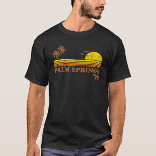 T-shirt Vintage Palm Springs Beach California Retro Sunset