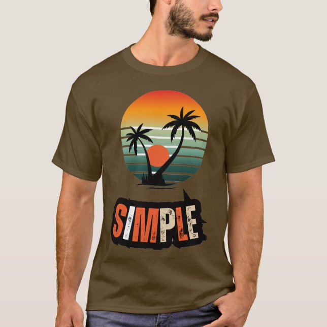 T-shirt Vintage Palm Tree Sunset Graphic Shirt (Devant)
