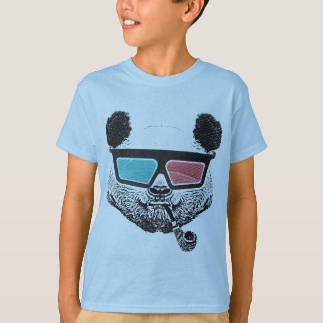 T-shirt Vintage panda 3-D glasses (Devant)