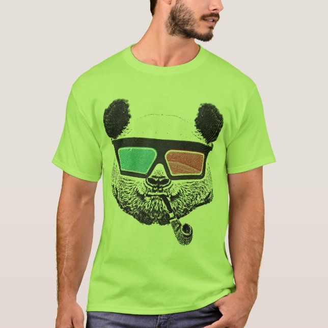 T-shirt Vintage panda 3-D glasses (Devant)