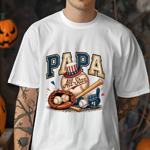 T-shirt Vintage PAPA Baseball All-Star Fête des Pères Spor