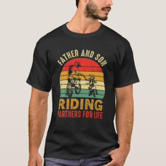 T-shirt Vintage Papa Et Son Riding Partenaires Pour La Vie