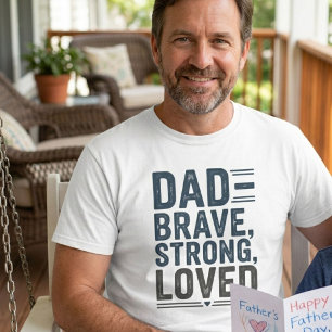 T-shirt Vintage Papa — Papa courageux, fort et aimé pour l
