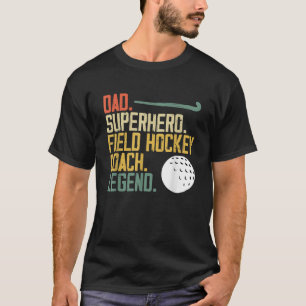 T-shirt Vintage Papa Superhero Pour Un Entraîneur De Hocke
