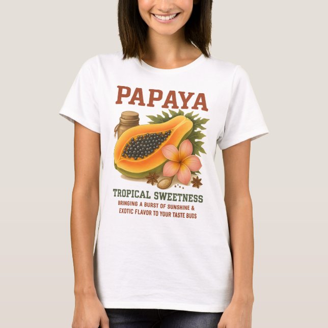T-shirt Vintage Papaya Fruit - Tropical Sweetty Retro (Devant)
