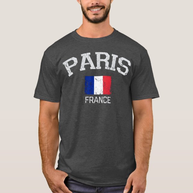 T-shirt Vintage Paris France funny (Devant)
