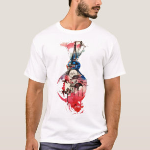 T-shirt Vintage Paris Tour Eiffel Voyage Amour Aquarelle
