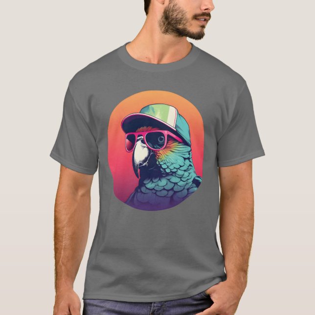T-shirt Vintage Parrot Lovers family (Devant)