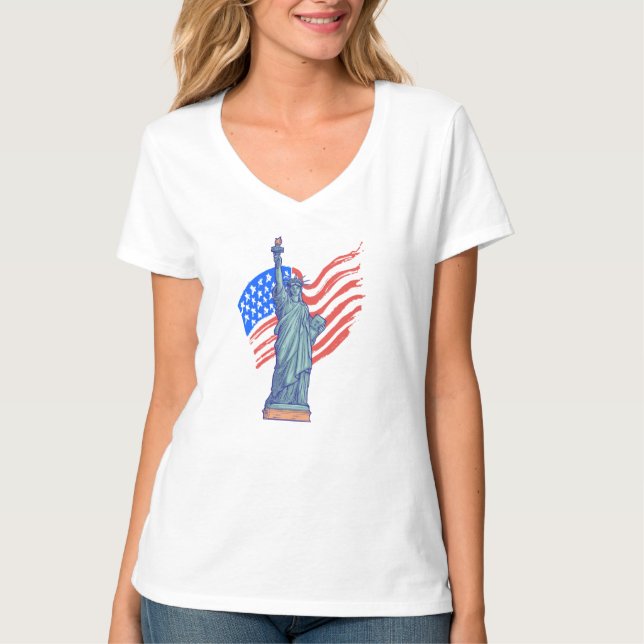 T-shirt  Vintage Patriotic 4th of July Design (Devant)