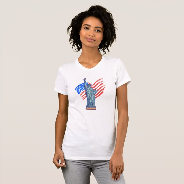 T-shirt  Vintage Patriotic 4th of July Design (Devant entier)