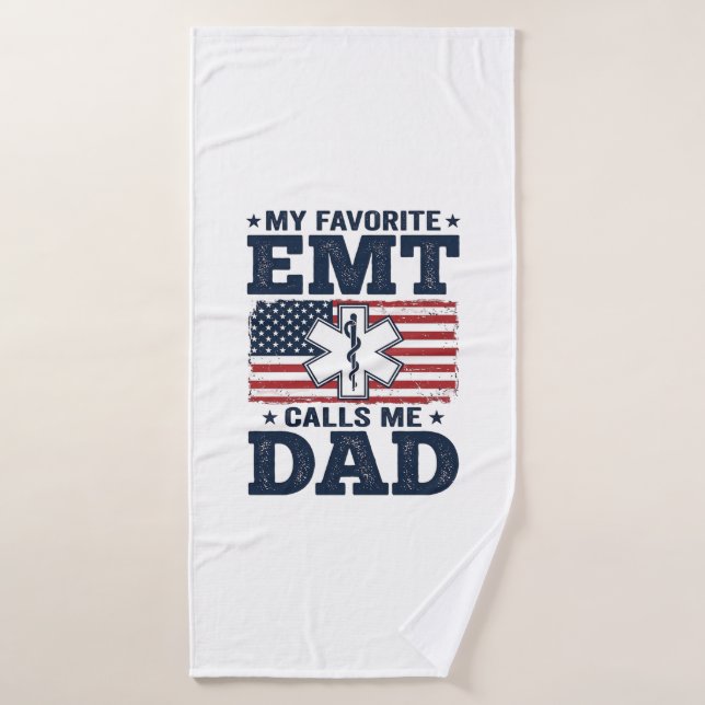 T-shirt vintage patriotique Mon EMT préféré m'appe (Serviette de bain)