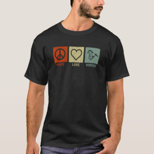 T-shirt Vintage Peace Love Chevaux