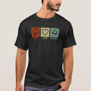 T-shirt Vintage Peace Love Volleyball Volleyball